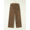 image:imageSidefeel Wide Leg Jeans for Women High Waisted Stretchy Ankle Denim PantsBrown Leopard