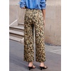 image:imageSidefeel Wide Leg Jeans for Women High Waisted Stretchy Ankle Denim PantsKhaki Leopard