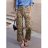 image:imageSidefeel Wide Leg Jeans for Women High Waisted Stretchy Ankle Denim PantsKhaki Leopard