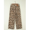 image:imageSidefeel Wide Leg Jeans for Women High Waisted Stretchy Ankle Denim PantsKhaki Leopard