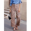 image:imageSidefeel Wide Leg Jeans for Women High Waisted Stretchy Ankle Denim PantsPink Leopard