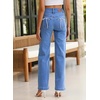 image:imageSidefeel Womens Jeans High Waisted Straight Leg Stretchy Y2K Ribbon Bowknot Loose Wide Leg Denim Pants Sky Blue Size 18