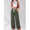 image:imageSidefeel Womens MidLow Rise Y2K Boyfriend Baggy Jeans Green Size 4