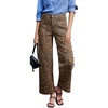 image:imageSidefeel Wide Leg Jeans for Women High Waisted Stretchy Ankle Denim PantsBrown Leopard