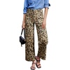 image:imageSidefeel Wide Leg Jeans for Women High Waisted Stretchy Ankle Denim PantsKhaki Leopard