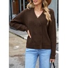 image:imageSidefeel Cardigan Sweaters for Women Long Sleeve Wrap V Neck Fall OutfitsCoffee