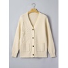 image:imageSidefeel Womens 3D Floral Long Sleeve V Neck Open Front Cardigan SweatersApricot