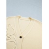 image:imageSidefeel Womens 3D Floral Long Sleeve V Neck Open Front Cardigan SweatersApricot