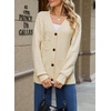 image:imageSidefeel Womens 3D Floral Long Sleeve V Neck Open Front Cardigan SweatersApricot
