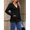 image:imageSidefeel Womens 3D Floral Long Sleeve V Neck Open Front Cardigan SweatersBlack