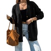 image:imageSidefeel Womens 3D Floral Long Sleeve V Neck Open Front Cardigan SweatersBlack