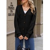 image:imageSidefeel Womens 3D Floral Long Sleeve V Neck Open Front Cardigan SweatersBlack