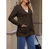 image:imageSidefeel Womens 3D Floral Long Sleeve V Neck Open Front Cardigan SweatersCoffee