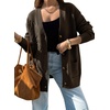 image:imageSidefeel Womens 3D Floral Long Sleeve V Neck Open Front Cardigan SweatersCoffee