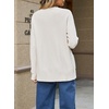 image:imageSidefeel Womens 3D Floral Long Sleeve V Neck Open Front Cardigan SweatersCream White