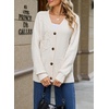 image:imageSidefeel Womens 3D Floral Long Sleeve V Neck Open Front Cardigan SweatersCream White