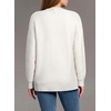 image:imageSidefeel Womens 3D Floral Long Sleeve V Neck Open Front Cardigan SweatersCream White
