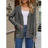 image:imageSidefeel Womens 3D Floral Long Sleeve V Neck Open Front Cardigan SweatersDark Grey
