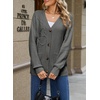 image:imageSidefeel Womens 3D Floral Long Sleeve V Neck Open Front Cardigan SweatersDark Grey