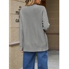 image:imageSidefeel Womens 3D Floral Long Sleeve V Neck Open Front Cardigan SweatersGray