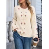 image:imageSidefeel Womens Button Up Floral Cardigan SweatersBeige
