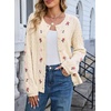 image:imageSidefeel Womens Button Up Floral Cardigan SweatersBeige