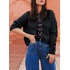 image:imageSidefeel Womens Button Up Floral Cardigan SweatersBlack