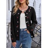 image:imageSidefeel Womens Button Up Floral Cardigan SweatersBlack