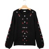 image:imageSidefeel Womens Button Up Floral Cardigan SweatersBlack