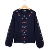 image:imageSidefeel Womens Button Up Floral Cardigan SweatersNavy Blue