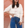 image:imageSidefeel Womens Button Up Floral Cardigan SweatersWhite