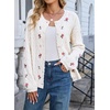 image:imageSidefeel Womens Button Up Floral Cardigan SweatersWhite