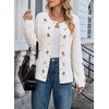 image:imageSidefeel Womens Button Up Floral Cardigan SweatersWhite