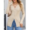 image:imageSidefeel Womens Cardigan Sweaters V Neck Long Sleeve Lightweight SweatersApricot