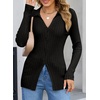 image:imageSidefeel Womens Cardigan Sweaters V Neck Long Sleeve Lightweight SweatersBlack
