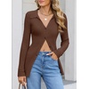 image:imageSidefeel Womens Cardigan Sweaters V Neck Long Sleeve Lightweight SweatersBrown