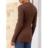 image:imageSidefeel Womens Cardigan Sweaters V Neck Long Sleeve Lightweight SweatersBrown