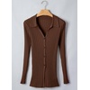 image:imageSidefeel Womens Cardigan Sweaters V Neck Long Sleeve Lightweight SweatersBrown