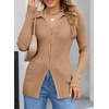 image:imageSidefeel Womens Cardigan Sweaters V Neck Long Sleeve Lightweight SweatersKhaki