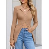 image:imageSidefeel Womens Cardigan Sweaters V Neck Long Sleeve Lightweight SweatersKhaki