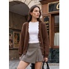 image:imageSidefeel Womens Oversized Fall Outfit Knit Cardigan SweatersDark Brown