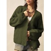 image:imageSidefeel Womens Oversized Fall Outfit Knit Cardigan SweatersGreen