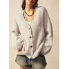 image:imageSidefeel Womens Oversized Fall Outfit Knit Cardigan SweatersWhite