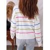 image:imageSidefeel Womens Striped Cropped Button Down Cardigan SweatersA White