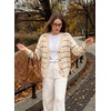 image:imageSidefeel Womens Striped Cropped Button Down Cardigan SweatersApricot