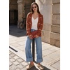 image:imageSidefeel Womens Striped Cropped Button Down Cardigan SweatersOrange