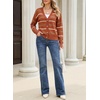 image:imageSidefeel Womens Striped Cropped Button Down Cardigan SweatersOrange