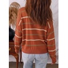 image:imageSidefeel Womens Striped Cropped Button Down Cardigan SweatersOrange