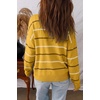 image:imageSidefeel Womens Striped Cropped Button Down Cardigan SweatersYellow