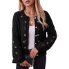 image:imageSidefeel Womens Button Up Floral Cardigan SweatersBlack